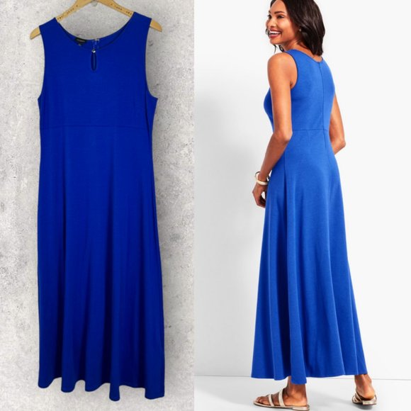 Talbots Dresses & Skirts - NWT Talbots Knit Jersey Maxi Dress Royal Blue Size Large Modal Stretch New Tags